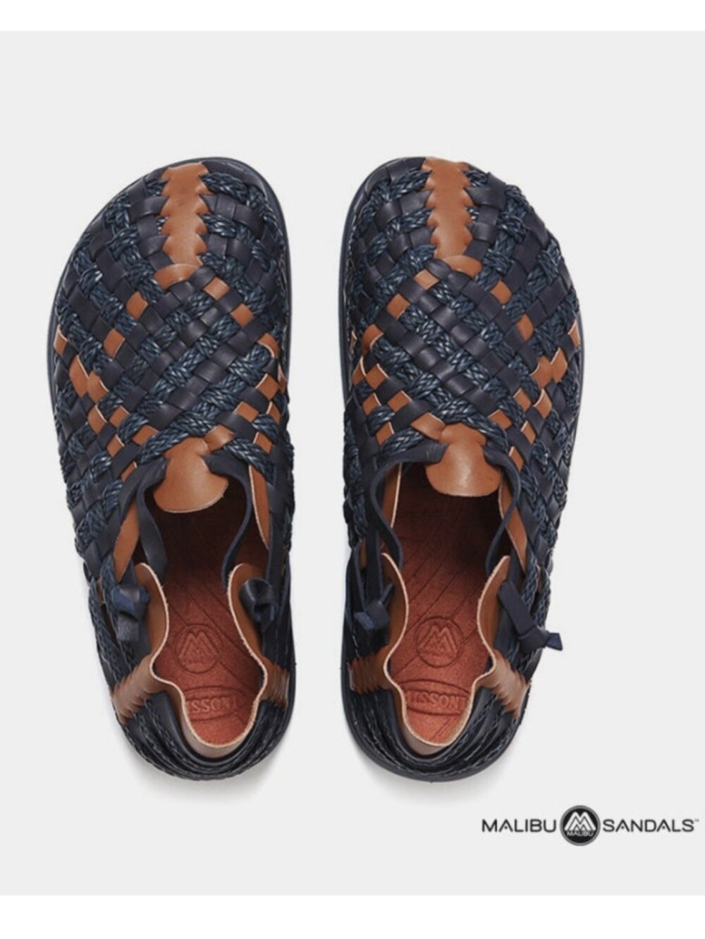 Malibu Sandals For Missoni Woven Slip-On Men's Shoes Navy and Brown Sz 8